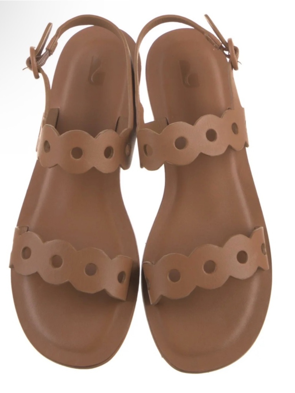 Larroude Florence Flat Sandal In Light Caramel Leather
